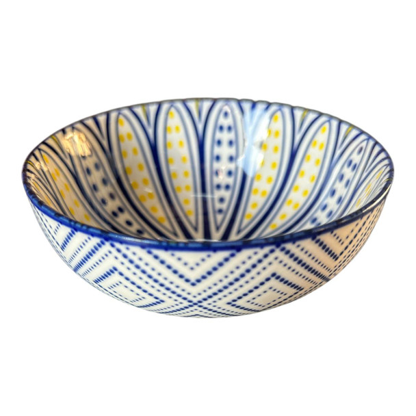 ZY026I Ceramic Bowl - Blue Yellow Shell Pattern