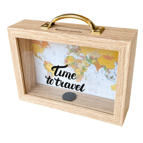 1560B Rectangle Wooden Money Box – Time to Travel