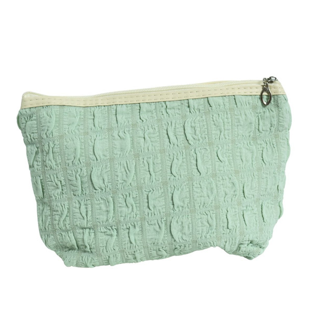 MUB331C  Polyester Textured Fabric Zip Pouch - Green