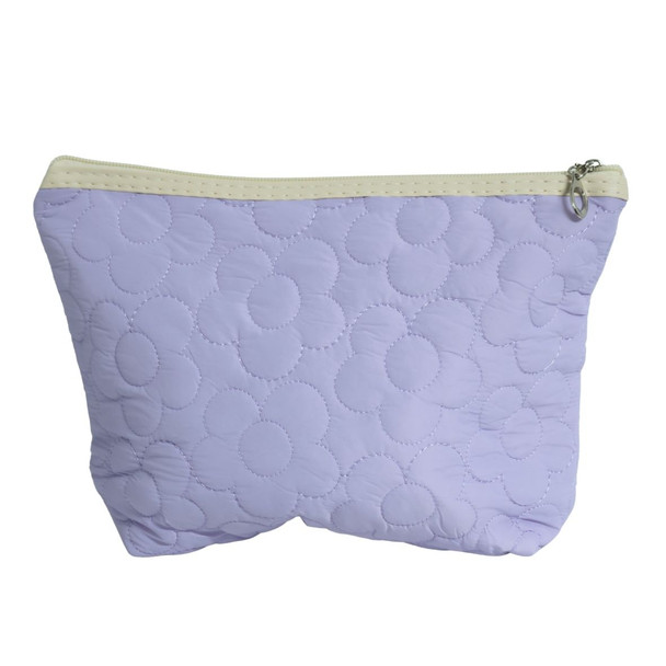 MUB335D Quilted Floral Zip Pouch - Lilac