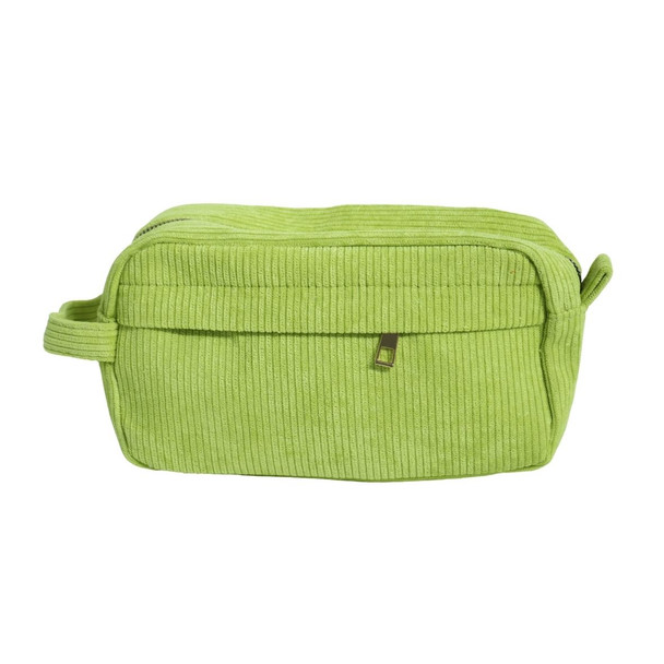 MUBHY12F Corduroy Travel Toiletry Bag – Lime Green