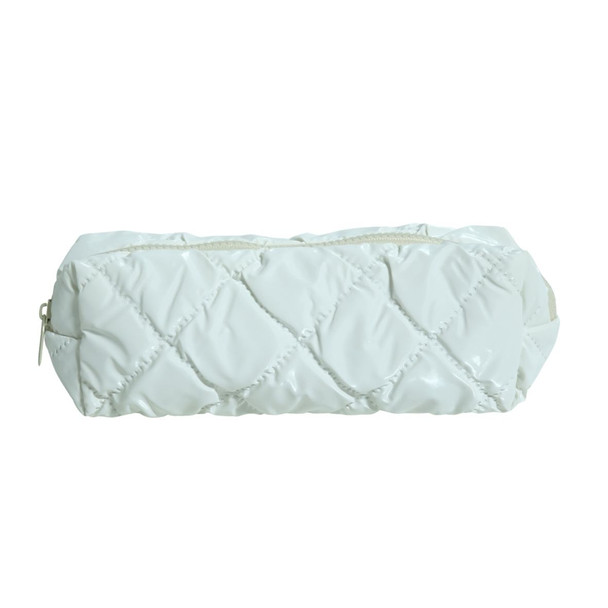 MUBHY13A Quilted Shine Cosmetic Bag - White