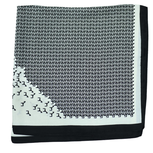 SCA822B Square Polyester Scarf - Monochrome Geo