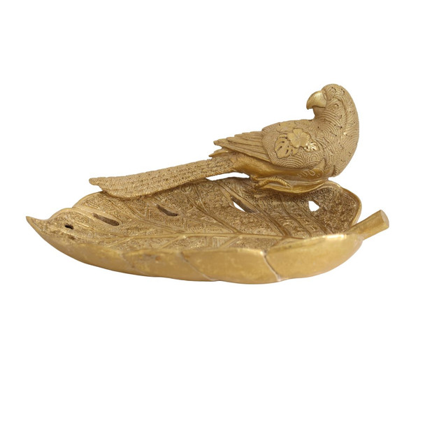 150025G Gold Parrot on Leaf Decorative Tray 150025G Gold Parrot on Leaf Decorative Tray