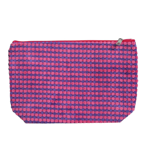 MUB334A Textured Zip Pouch - Pink And Purple