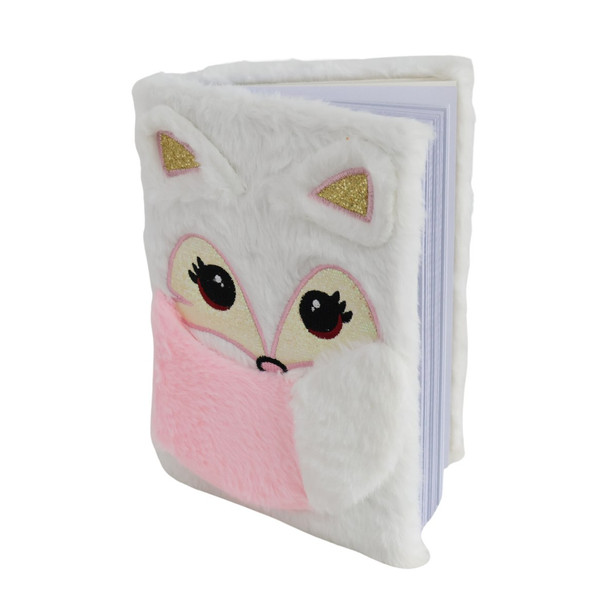 HH3E A5 Novelty Notebook - White Pink Tail Shy Fox