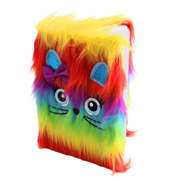 HH6A A5 Novelty Notebook - Rainbow Fluffy Cat