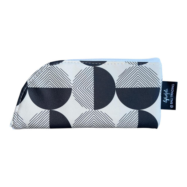 FLSH4 Faux Leather Sunglass Holder - Abstract Circle Black
