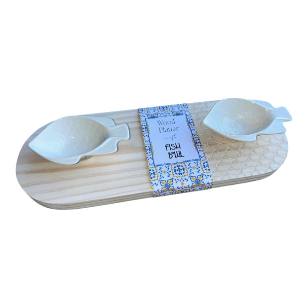 PLATTR3 Platter Tray With 2 Fish Bowls - Scale