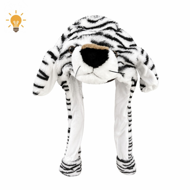 CH2I Polyester Animal Light Up Squeeze Hat - Snow Tiger