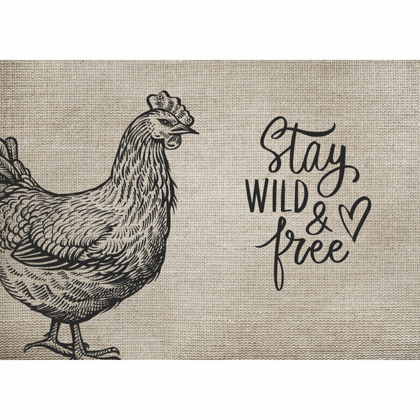 PLACEML402 Disposable Placemat - Stay Wild & Free