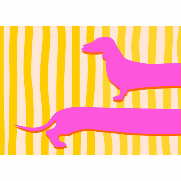 PLACEML410 Disposable Placemat - Pink Dachshund