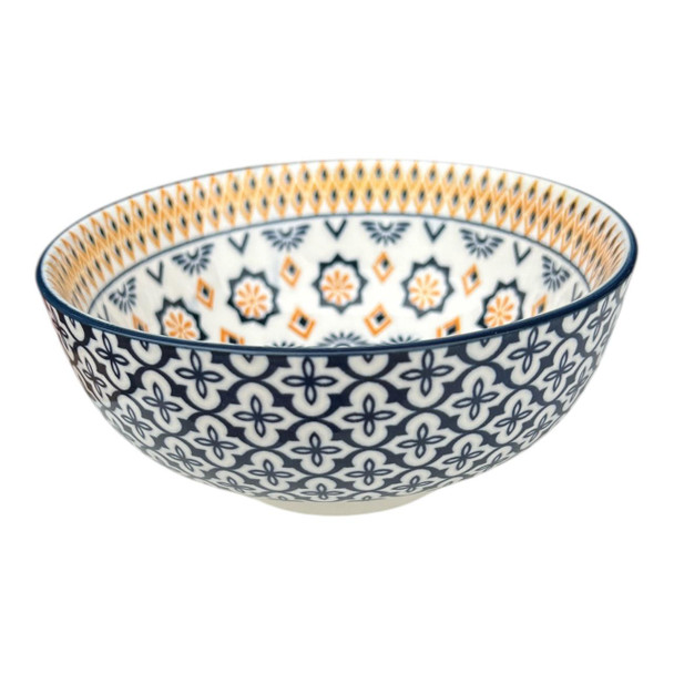 ZY027L Ceramic Bowl 6cmh - Sunburst Geo