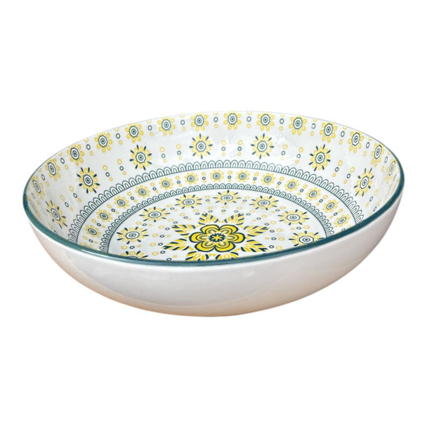ZY020G Ceramic Fruit Bowl - Sunburst Meadow