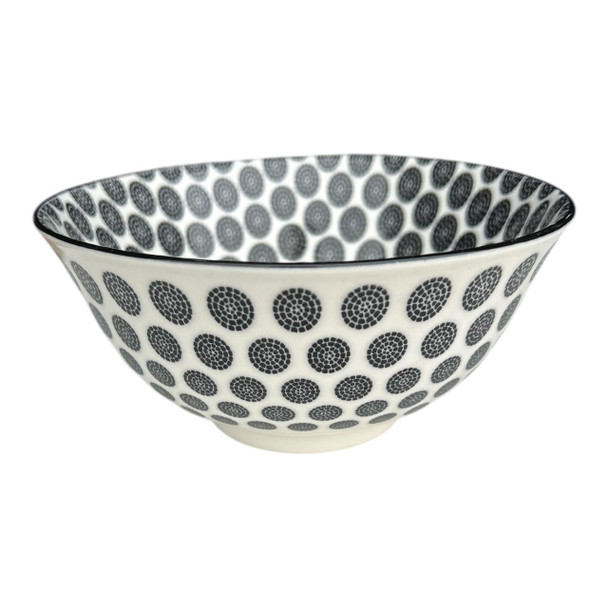 WEB62E Ceramic 7cmh Bowl - Circular Dots