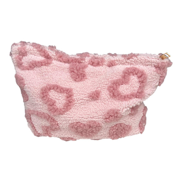 HY14C Make Up Bag - Light Pink Hearts