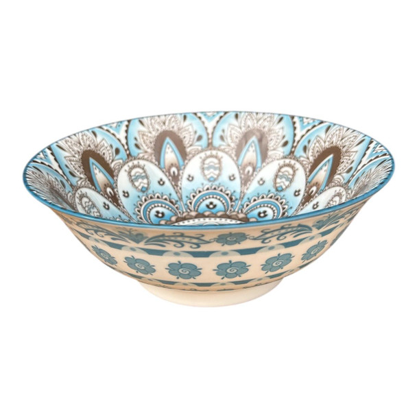 ZY006H Ceramic Bowl 21x8cm - Coastal Mandala