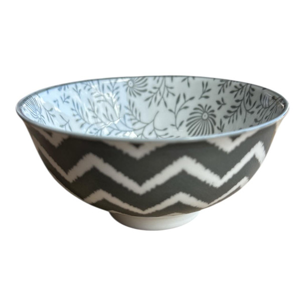 ZY0017J Ash Chevron Ceramic Bowl 12W5HCM