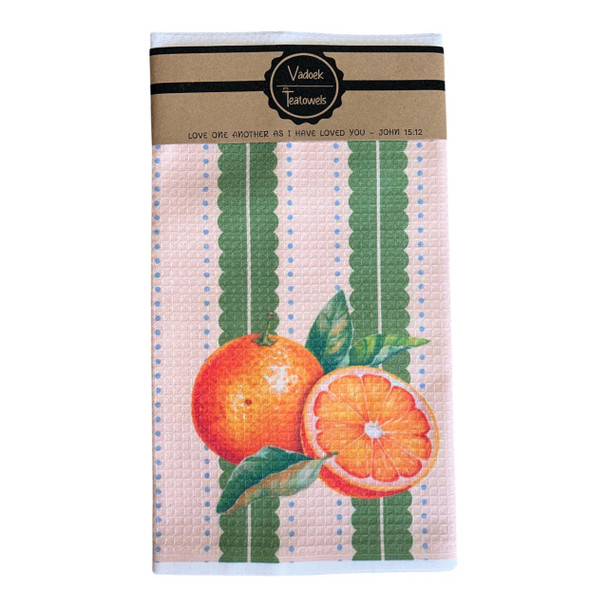 DISHT24 Single Printed Dishcloth - Oranges