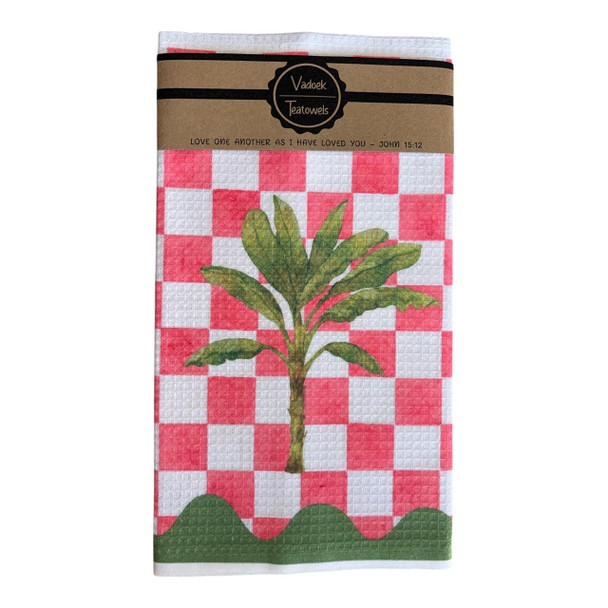 DISHT27 Single Printed Dishcloth - Banana Tree