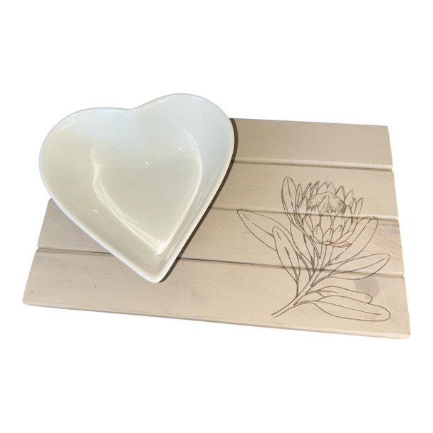 4PLATS6 4PLATS5 Four Plank Small Platter -Protea