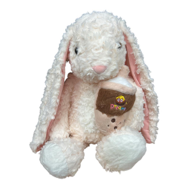 SK34960 Plush Soft Toy 60cm – White Bunny with Bubble Tea
