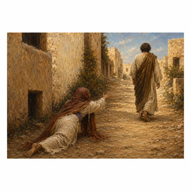 PLACEML419 Disposable Placemat 24Pc - Woman and Jesus