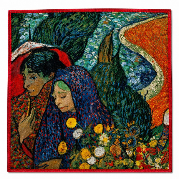 HH2608K Polyester Square Scarf – Mother and Child Floral Portrait