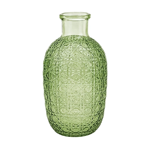 GVX110 Green Textured Glass Bottle Vase