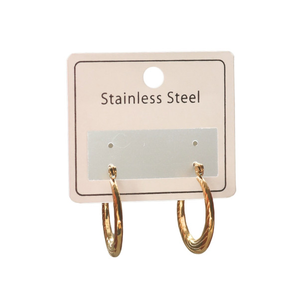 MLD20 Stainless Steel Gold Twisted Hoop Earrings