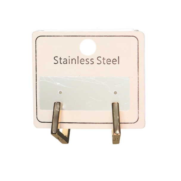 MLD22 Stainless Steel Gold Square Huggie Hoop Earrings