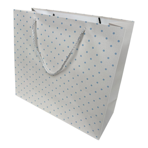 GB9961A Gift Bag (Set of 12) – White with Blue Polka Dots