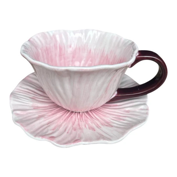CCP0164C Ceramic Cup & Saucer Set – Blush Flower