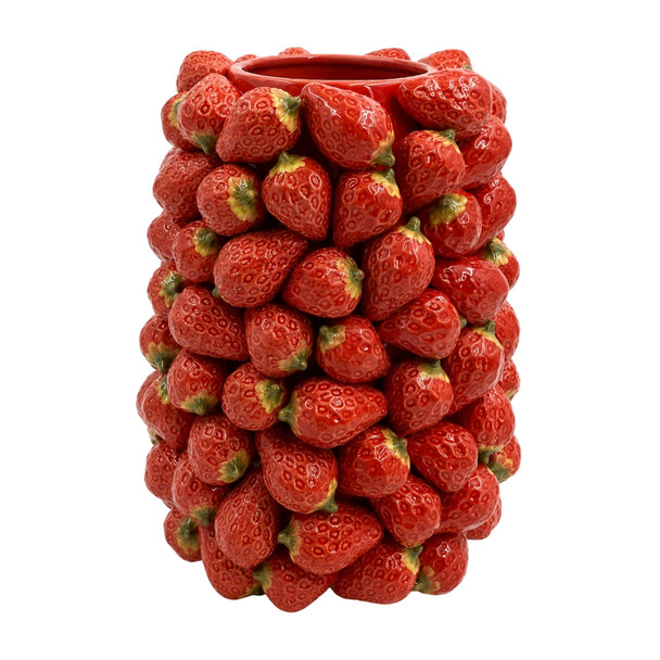 LT5251 Ceramic Red Strawberry Vase 30cm
