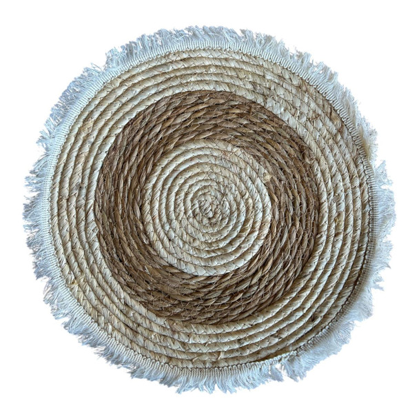 MATWM8 Woven Placemat – Two-Tone Fringed 38cm