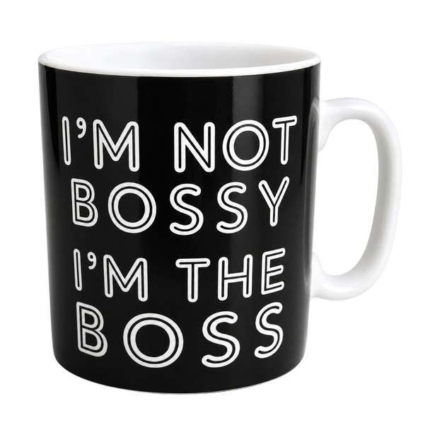 MB0104 Ceramic Black & White Mug – I'm Not Bossy, I'm The Boss