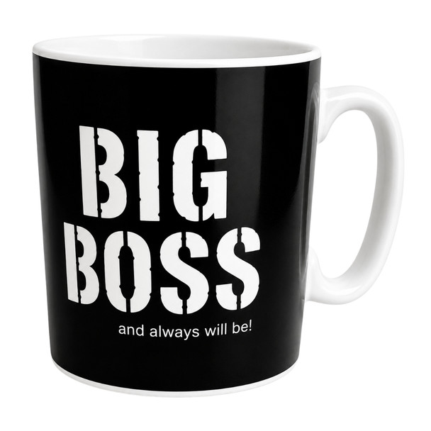 MUGBO30 Ceramic Black Mug – Big Boss Quote