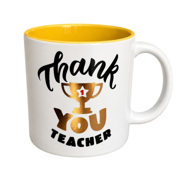 TE956A Ceramic Yellow Mug – Thank You Teacher