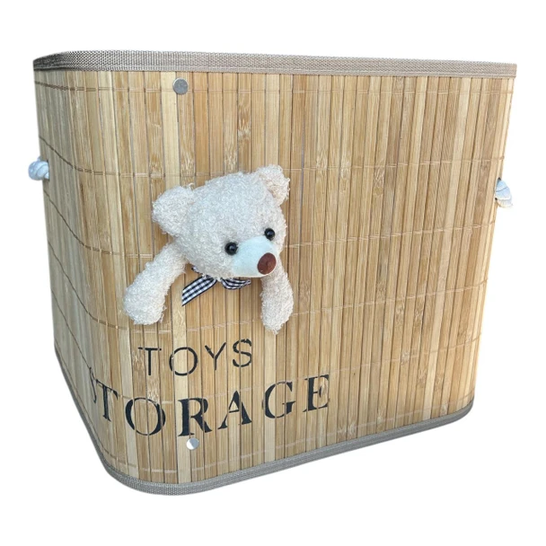 SBWM19 Bamboo Toy Storage Basket – Teddy Bear