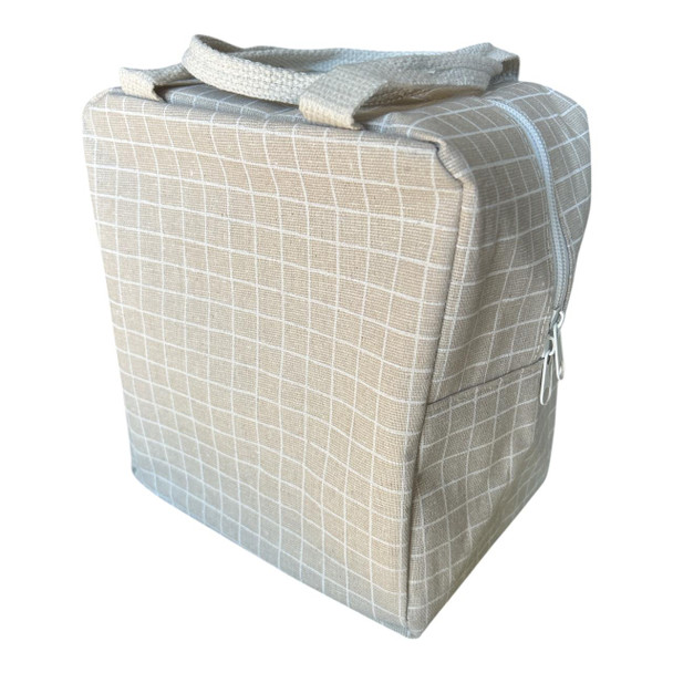 LBWM23 Checkered Lunch Bag – Natural