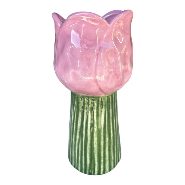 26F033 Small Pink Tulip Ceramic Vase