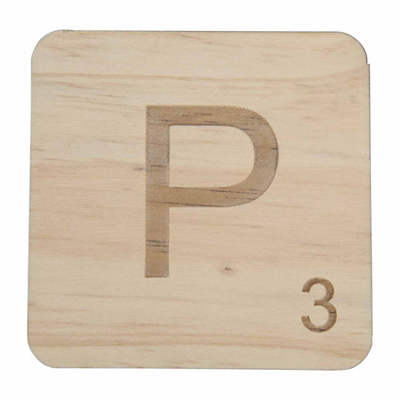 WSLP 10pc Wooden Scrabble Letter P - Bali Trading Wholesale