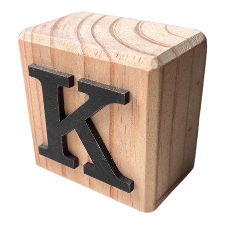 BLOCKBK Black Handcrafted Letter Block K - Bali Trading Wholesale