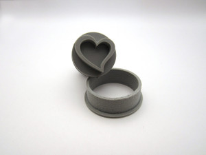 A Slanted Open Heart Round Clay Pottery Stamp with cutter. A slanted open heart round clay pottery stamp with cutter. A Slanted Open Heart Round Clay Pottery Stamp with cutter. A slanted open heart round clay pottery stamp with cutter.
