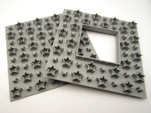 A Stars Background Pottery Clay Stamp and a Stars Frame Pottery Clay Stamp. A Stars Background Pottery Clay Stamp and a Stars Frame Pottery Clay Stamp.