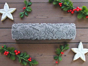 Christmas Décor Textured Roller on table