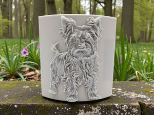 Pottery Stamp with Standing Yorkie Dog Texture Image