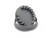 A 2 Vines Circular (accent design) clay pottery stamp with cutter. Stamp shown tilted on top of cutter.