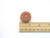 An aromatherapy stone with ruler. Measuring approximately 1/2 an inch in width.