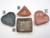 Handcrafted Ceramic Trinket Bowls & Jewelry Dishes – Made in the United States. Showing all four trinket bowls & Jewelry dishes: Two hearts, a triangle & square shape. Handcrafted Ceramic Trinket Bowls & Jewelry Dishes – Made in the United States. Showing all four trinket bowls & Jewelry dishes: Two hearts, a triangle & square shape.